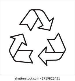 Vector de contorno de icono de stock de reciclaje
