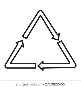 Vector de contorno de icono de stock de reciclaje