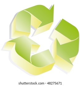 Recycle symbol 3D icon vector illustration