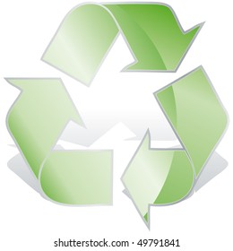 Recycle symbol 3D icon vector illustration