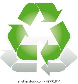 Recycle symbol 3D icon vector illustration