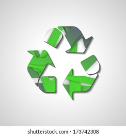 Recycle Symbol, abstract style illustration, for eco environments.