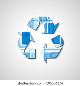 Recycle Symbol, abstract style illustration, for eco environments.