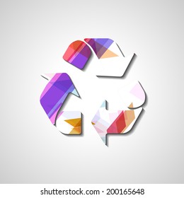 Recycle Symbol, abstract style illustration, for eco environments.