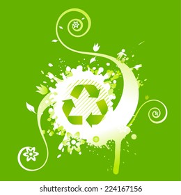 Recycle symbol background design