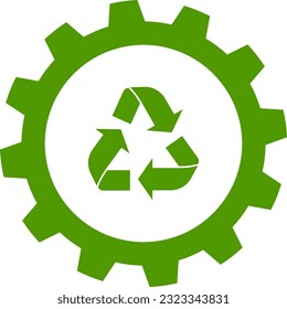 Symbol in einem Zahnrad wiederverwerten.
