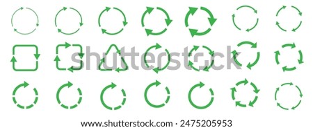 Recycle symbol collection.  Set of recycle vector icons. Vector illustration