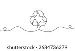 Recycle Symbol Continuous One Line Drawing Vector. Ecology and Sustainability Vector Icon.