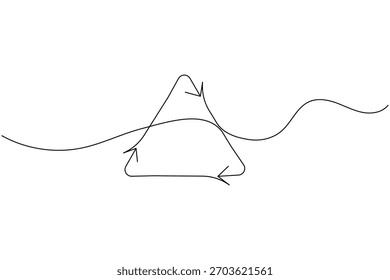 Reciclar símbolo continuo de una línea de dibujo minimalista eco amigable concepto ilustración