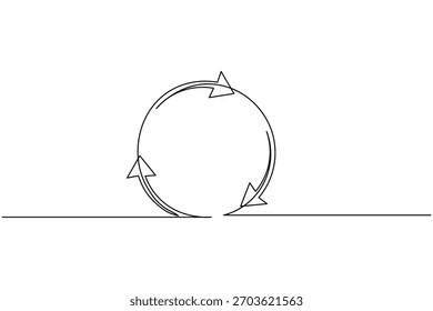 Reciclar símbolo continuo de una línea de dibujo minimalista eco amigable concepto ilustración