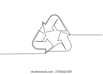 Reciclar símbolo continuo de una línea de dibujo minimalista eco amigable concepto ilustración