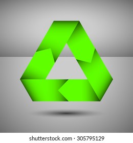 Recycle symbol with darts for creative eco designs.Editable vector with several layers.Eps 10