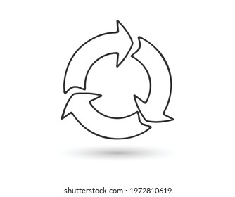 Recycle symbol. Environment protection. Flat vector icon, logotype.
