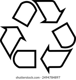 Recycle Symbol flat black vector icon.