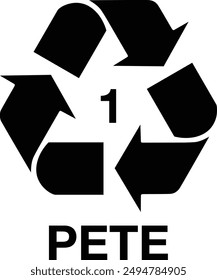 Recycle Symbol flat black vector icon.
