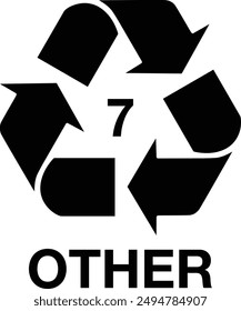 Recycle Symbol flat black vector icon.