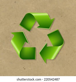 Recycle Symbol With Gradient Mesh, Vector Illustration