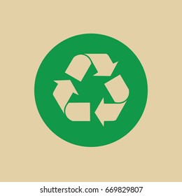 Recycle Symbol Green Arrows Logo Web Icon Vector Illustration