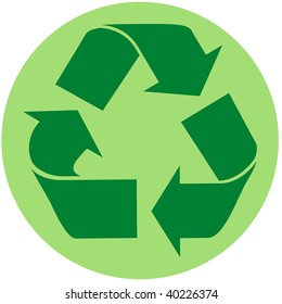 Recycle symbol in green circle