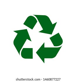 recycle symbol green isolated on white background, green ecology icon sign, green arrow shape for recycle icon garbage waste, recycle symbol for ecological conservation