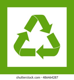 Recycle Symbol Green Logo Web Icon Flat Vector Illustration