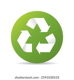 Recycle Symbol Icon 3D Gradient Round