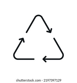 Recycle symbol icon - Editable stroke