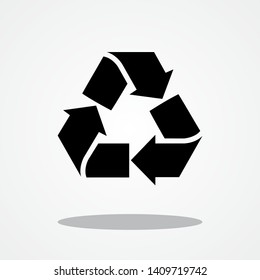 Recycle Symbol Icon with Gray Shadow