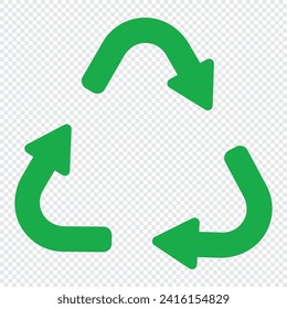 Recycle symbol icon. Green recycle or recycling arrows icon. Vector recycle sign