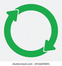 Recycle symbol icon. Green recycle or recycling arrows icon. Vector recycle sign