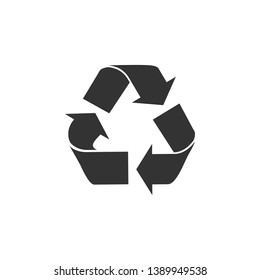 Recycle symbol icon isolated. Environment recyclable go green. Flat design. Vector Illustration