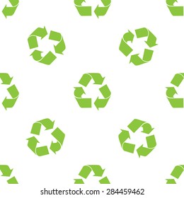 Recycle symbol icon pattern on white background. Vector Illustration