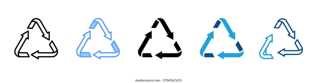 Recycling Symbol Symbol Blatt mehrere Stilkollektion