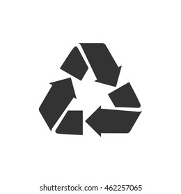 Recycle symbol icon in single grey color. Environment, go green