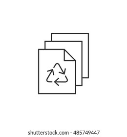 Recycle symbol icon in thin outline style. Environment recyclable paper go green