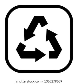 Recycle symbol icon vector for packaging concept
