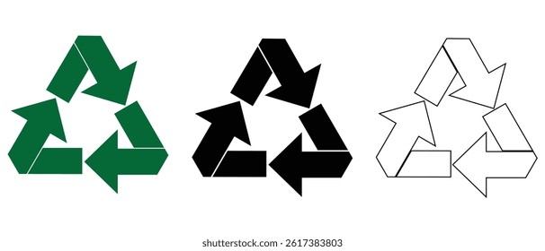 Recycle symbol icon. Recycle vector icon. Recycling ecology, eco friendly, environmental management, initiatives and sustainability projects. Recycle, reuse and reduce icon vector illustration.