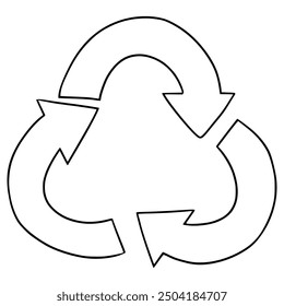 recycle symbol illustration hand drawn outline vector