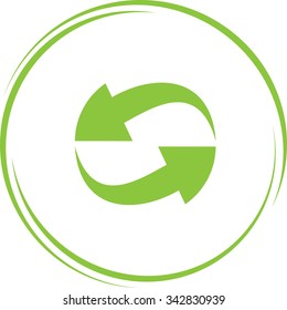 símbolo de reciclaje. botón Internet. Icono del vector.