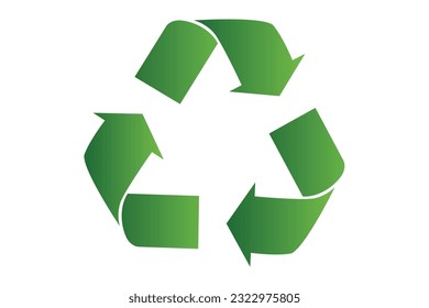 Recycle symbol , isolated green icon , accurate vector illustration