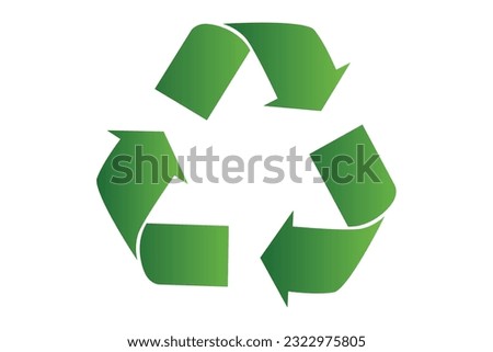 Recycle symbol , isolated green icon , accurate vector illustration