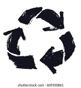Recycle Symbol Isolated object Hand drawing