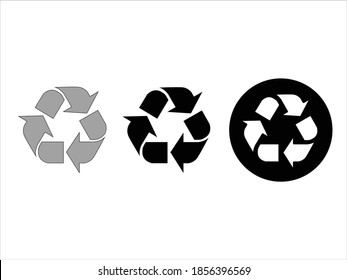 Recycle Symbol Isolated On White Background. Mobius Strip. Black Recycle Icon Set Vector For Packing