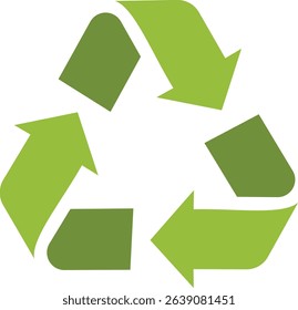 Recycle symbol. isolated on white background. Green arrows recycle eco symbol. Recycled sign. Recycled materials symbol. 