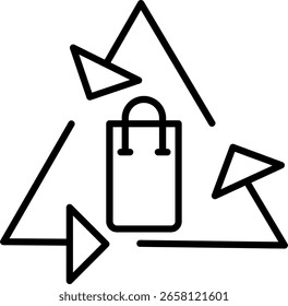 Recycle symbol Line vector Icon Design