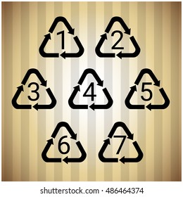 Símbolo de reciclaje Juego de logotipos Icono web Ilustración vectorial plana