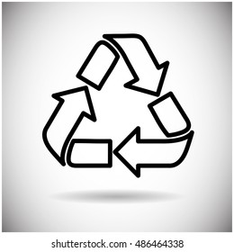 Icono web del logotipo del símbolo de reciclaje Ilustración vectorial plana