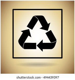 Icono web del logotipo del símbolo de reciclaje Ilustración vectorial plana