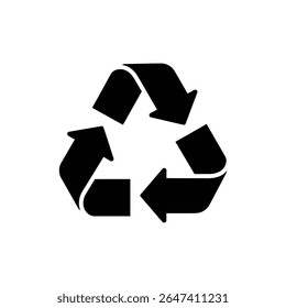 Recycle symbol with looped arrows for sustainability and reuse