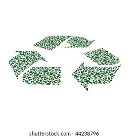 Recycle symbol made by foliage.